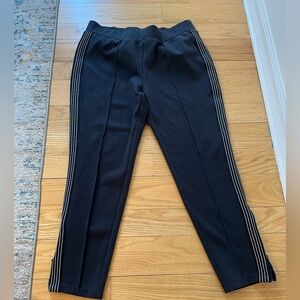 Athleta Commuter Pants Black Side Stripe Track Pants Size Medium Pull On